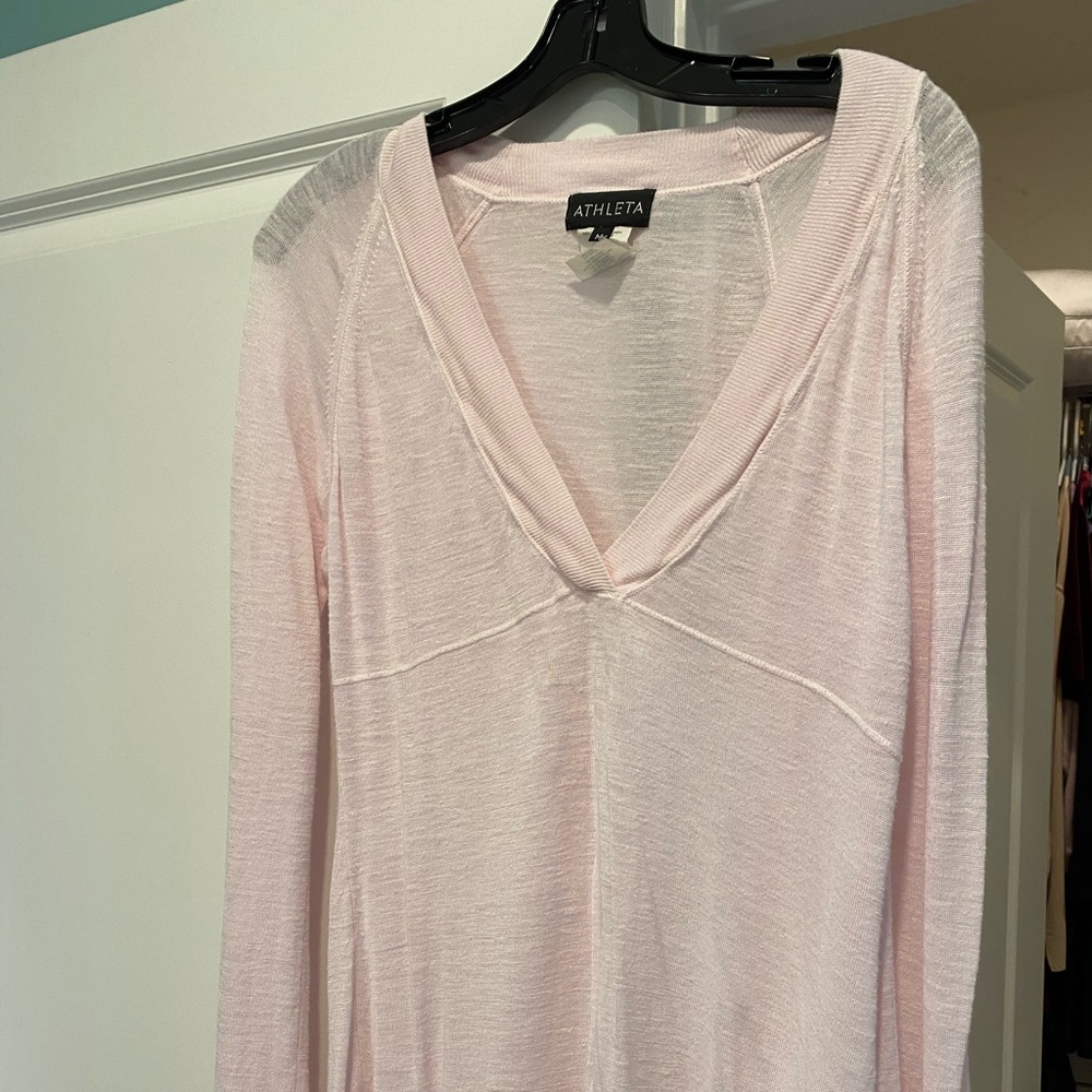 Athleta linen blend top long sleeve yoga M